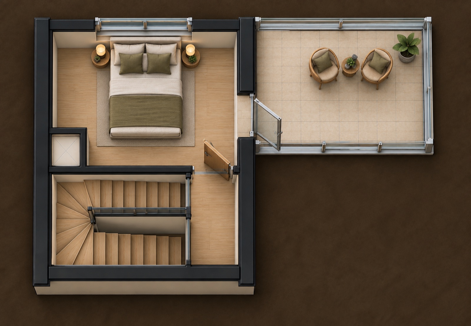 1+1 floor plan